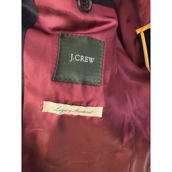 J.Crew Blazer Men's Navy Blue Legacy Sportscoat Wool Preppy Work Office Size 40S - Picture 3 of 12